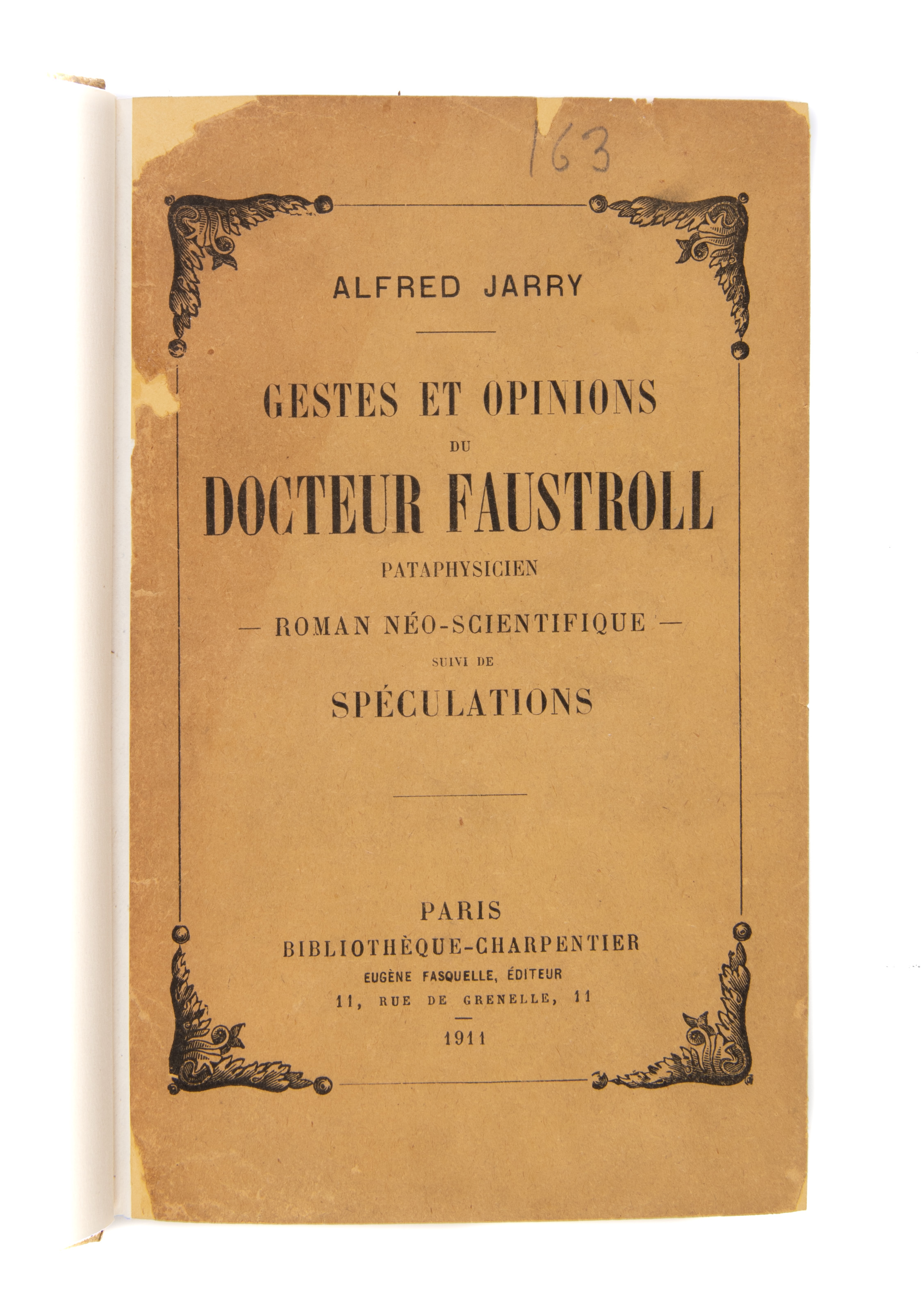 Gestes Et Opinions Du Docteur Faustroll Pataphysicien Gestures And Opinions Of Doctor