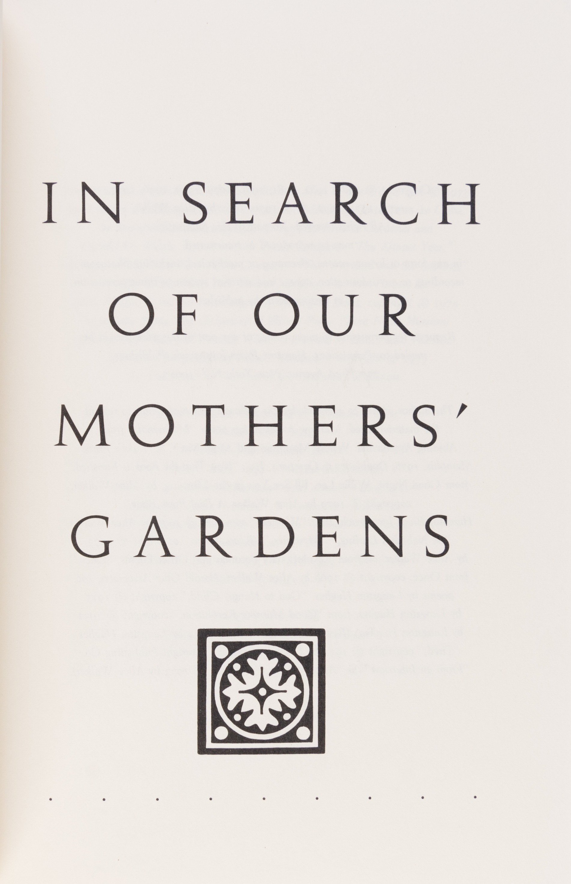 In Search of Our Mothers' Gardens - Wikipedia